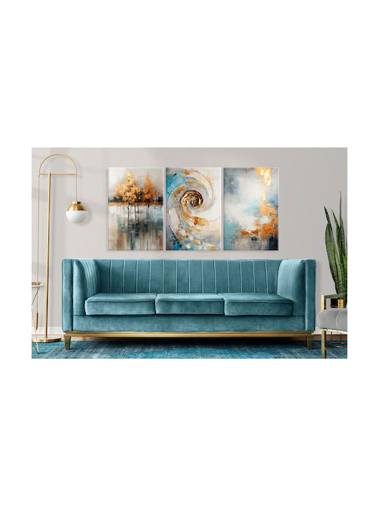 Decowalls Τρίπτυχος Πίνακας σε Καμβά 60x120cm