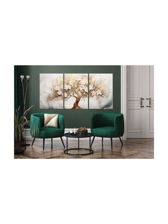 Decowalls Τρίπτυχος Πίνακας σε Καμβά 60x120cm