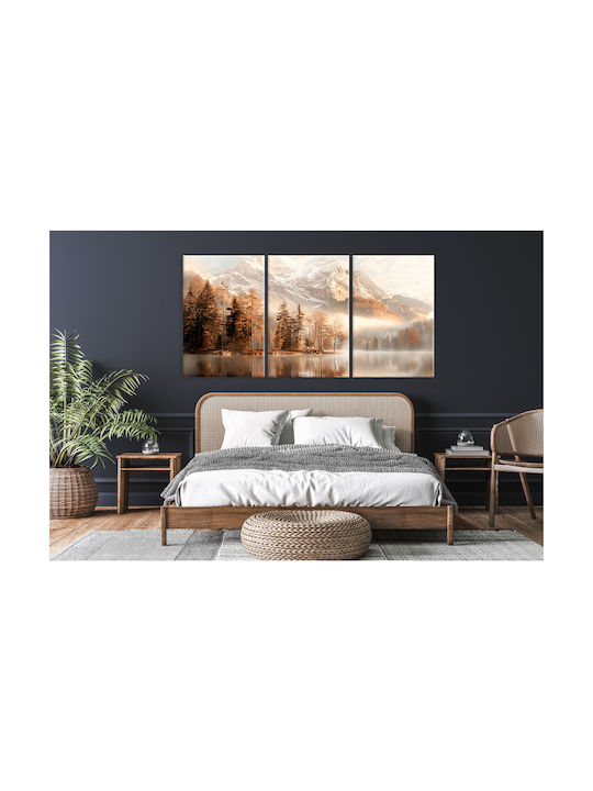 Decowalls Τρίπτυχος Πίνακας σε Καμβά 60x120cm