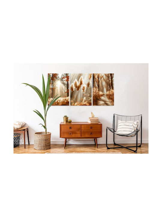 Decowalls Τρίπτυχος Πίνακας σε Καμβά 60x120cm