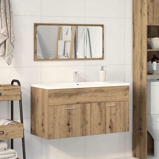 vidaXL Bathroom Cabinet L90xW38.5xH46cm Oak