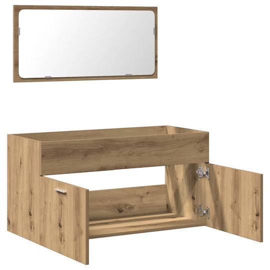 vidaXL Bathroom Cabinet L90xW38.5xH46cm Oak