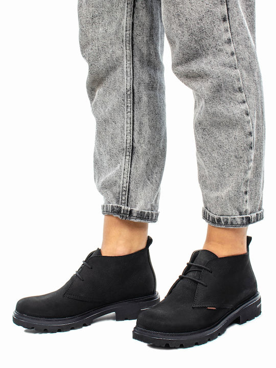 Leather Women's Oxford Boots Black