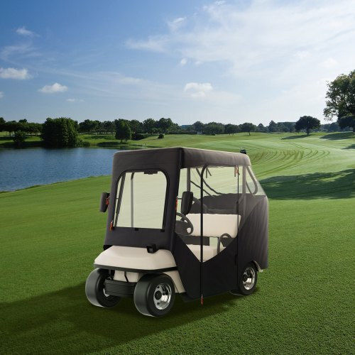 Vevor Golf Cover Polyester 600d Transparent Windows 2-Passenger Sunshade Dust Resistant Kshgefczgmdj7155kv0