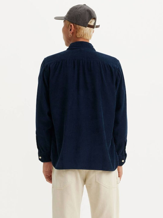 Jackson Worker Overshirt Long-sleeved Corduroy Shirt Navy Blue
