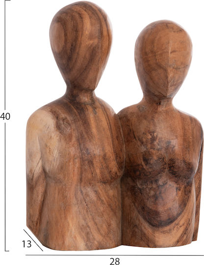 HomeMarkt Διακοσμητική Φιγούρα από Ξύλο Parr 28x13x40cm