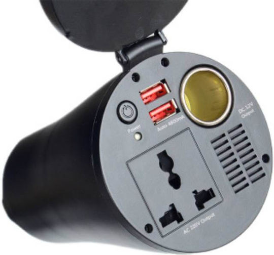 Inversor de Putere Edman M220 12v la 220v 150w 2xusb 4800ma Dc 12v Ac 220v Priză Auto