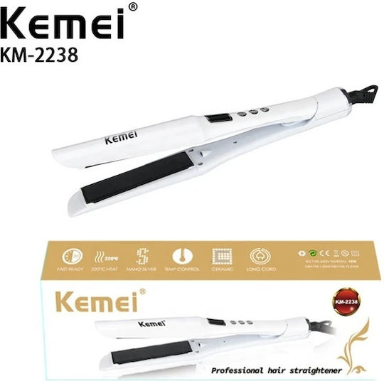 Kemei KM-2238 Πρέσα Μαλλιών με Κεραμικές Πλάκες 45W