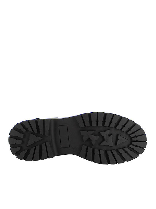 Leder Stiefeletten Damen Schwarz