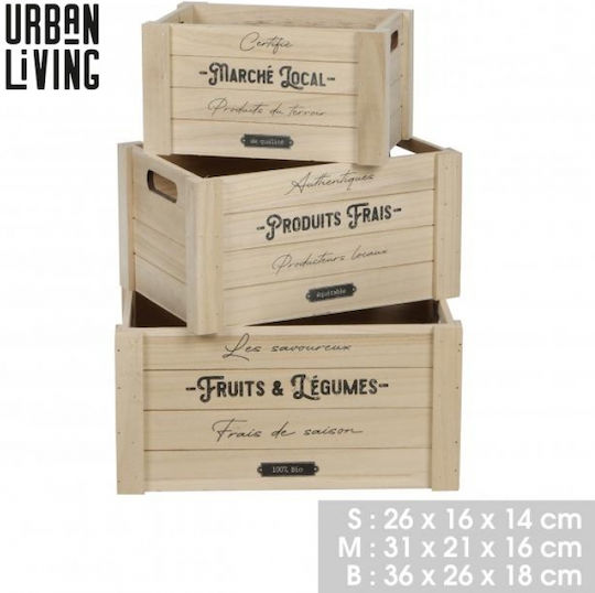 Urban Living Hölzernes Aufbewahrungsboxen mit Deckel 3 Stück