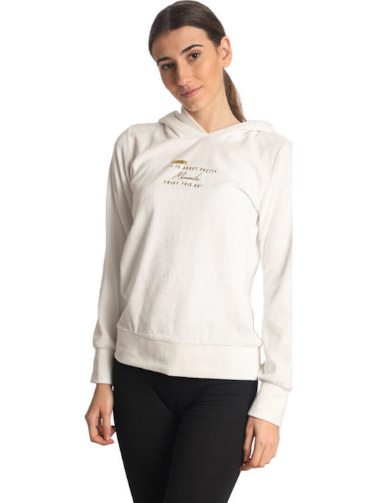 Damen Sweatshirt Kapuzen White