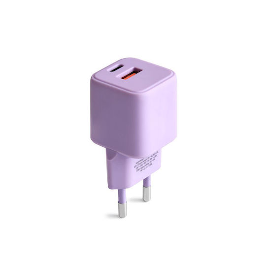 Colorum Charger with Built-in Cable 30W Power Delivery Purple (GSM178775)