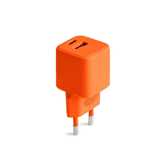 Colorum Ladegerät mit integriertem Kabel 30W Stromlieferung Orange (GSM178776)