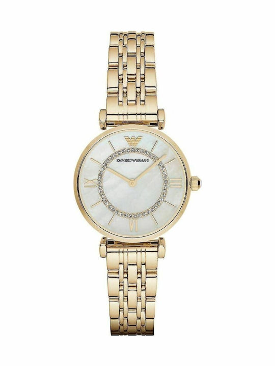 Armani Exchange Γυναικείο Ρολόι 32mm Μπαταρίας με Χρυσό Μεταλλικό Μπρασελέ