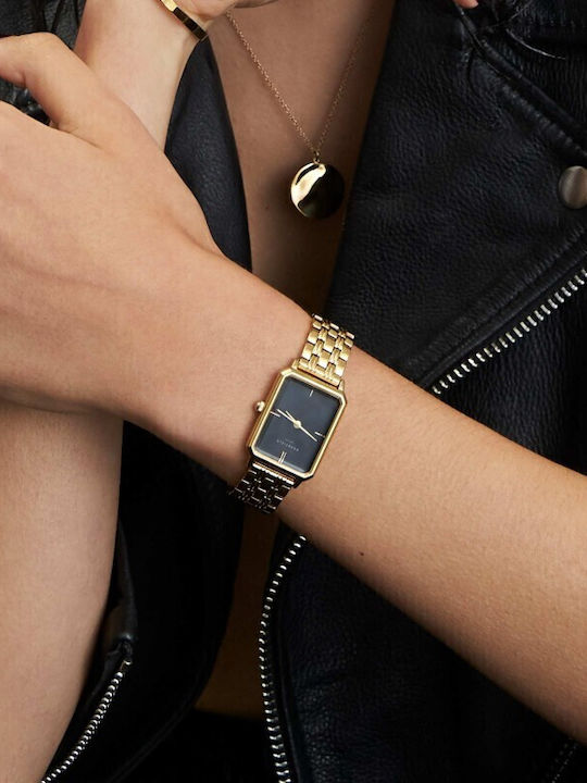 Rosefield The Elles Women's Watch with Gold Metal Bracelet