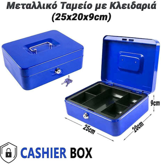 Cash Box with Lock Blue 1124.033