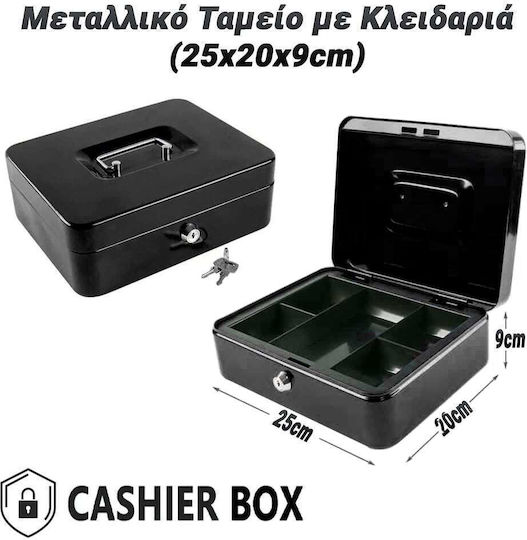 Cash Box with Lock Black 1124.032