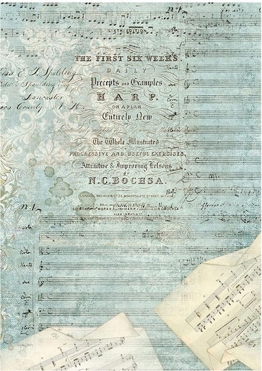 Σετ 8 Ριζόχαρτα Ντεκουπάζ Stamperia 10.5×14.8cm Backgrounds Music