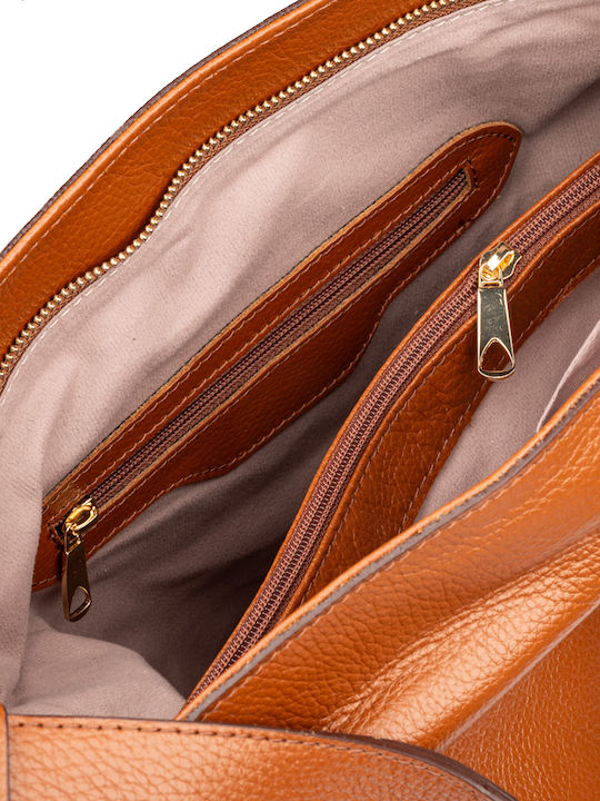 Leder Damentasche Schultertasche Tabac Braun