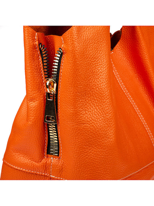 Set Leder Damentasche Schultertasche Orange