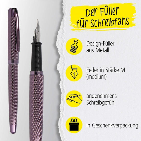 Online Eleganza Writing Pen Medium Pink with Blue Ink