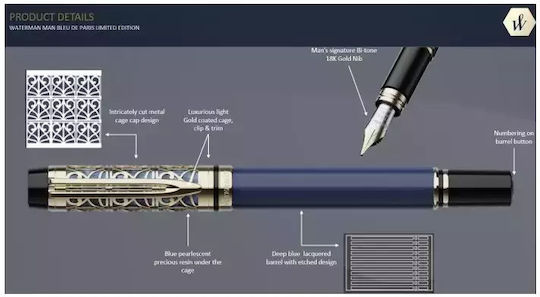 Waterman Füllfederhalter Mittel 0,8mm Rot mit Roter Tintenfarbe