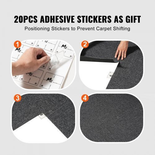Vevor Set Plastic Floor with 20 Tiles 5mm L50.8pcsxW50.8pcs Gray