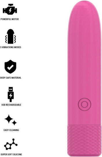 Intense Rechargeable Vibrating Mini Δονητής Bullet 10cm Ροζ