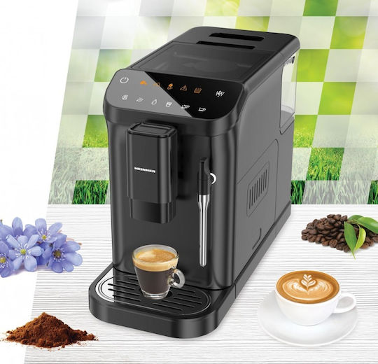Heinner Αυτόματη Μηχανή Espresso 1350W Πίεσης 20bar με Μύλο Άλεσης Μαύρη HEMA-D20DBK