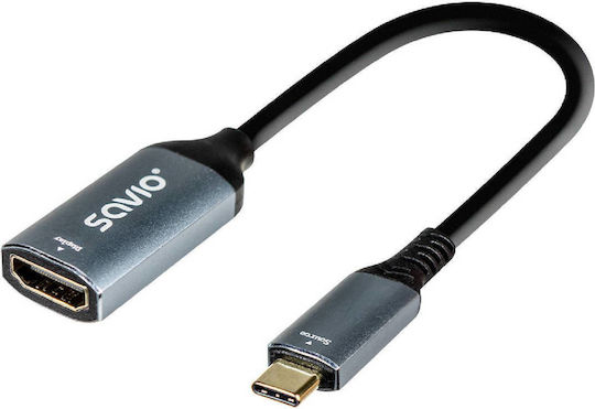 Savio Μετατροπέας USB-C male σε HDMI female 1τμχ