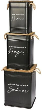 Urban Living Set Dekorative Boxen Metallisch 3Stück