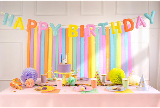 PartyDeco Happy Birthday Girlande für Party Buchstaben