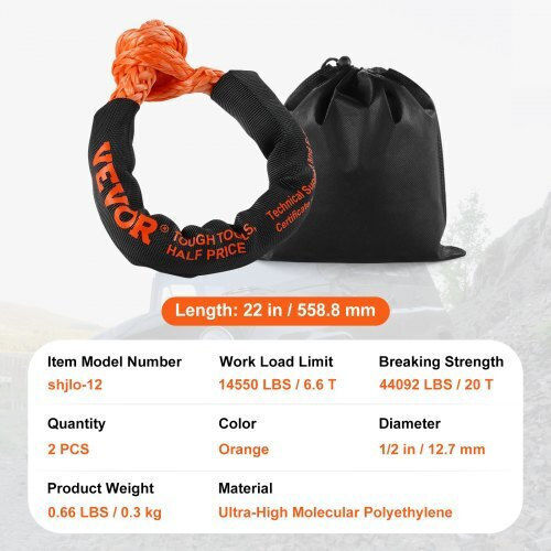 Vevor Car Towing Tow Rope In Orange Colour