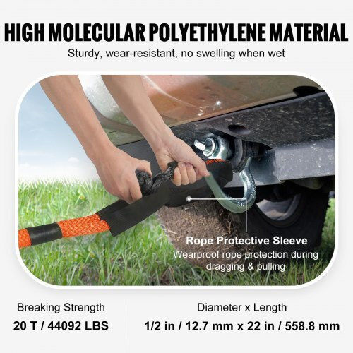Vevor Car Towing Rope In Black Colour