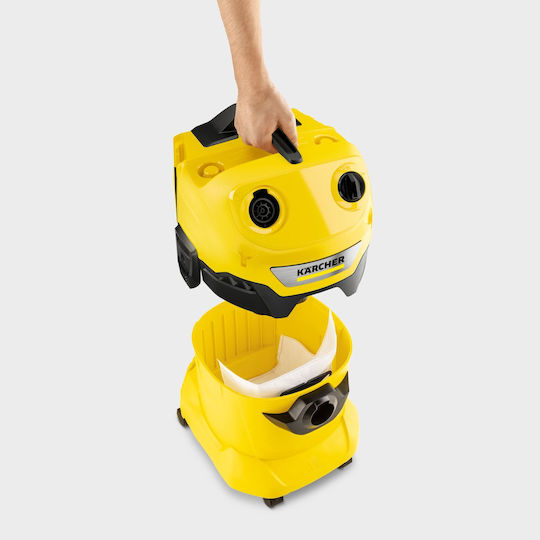 Karcher WD 4-18 Dual V-20/22 Rechargeable Vacuum Wet / Dry Without Charger and Battery with Plastic Bin 20lt