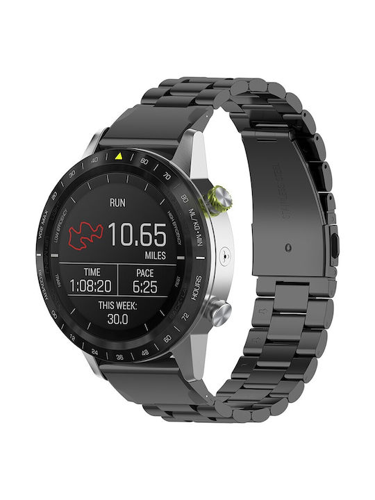 Techsuit Каишка за смарт часовник Quickfit 26mm W010 Garmin Fenix 3/3 Hr 5x 5x Plus 6x 6x Pro 7x 7x Pro Solar Черен