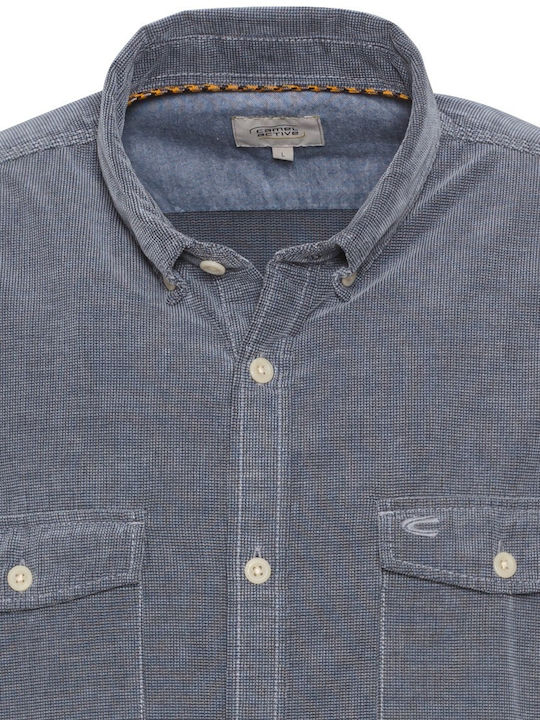 Long-sleeved Corduroy Shirt Blue