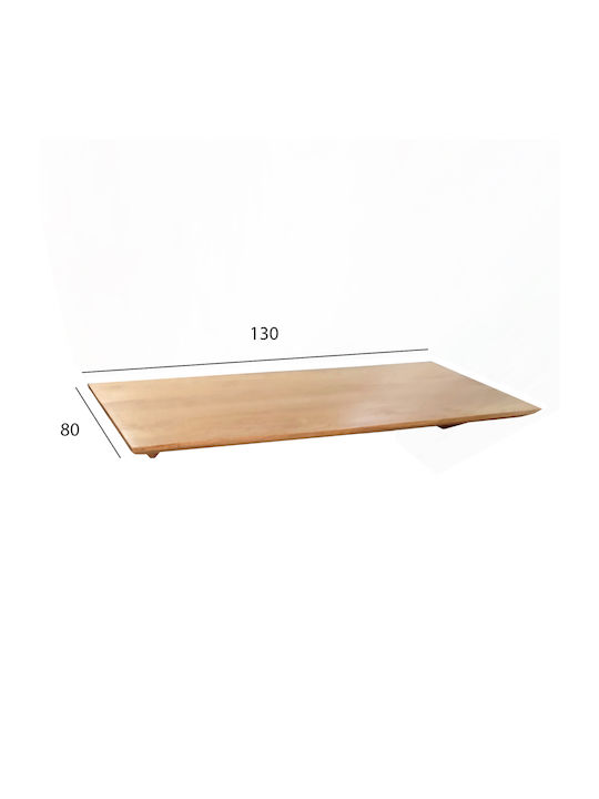 HomeMarkt Rectangular Table Surface made of Solid Wood Natural 130x80x4cm HM6138 1pcs