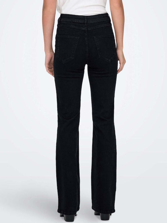 Only High Waist Women's Jean Trousers Flared Black