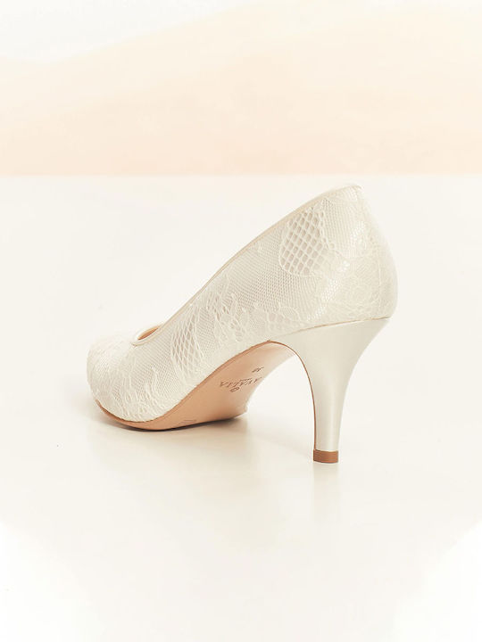 Ivory Lace Bridal Pump 7 Cm Demi