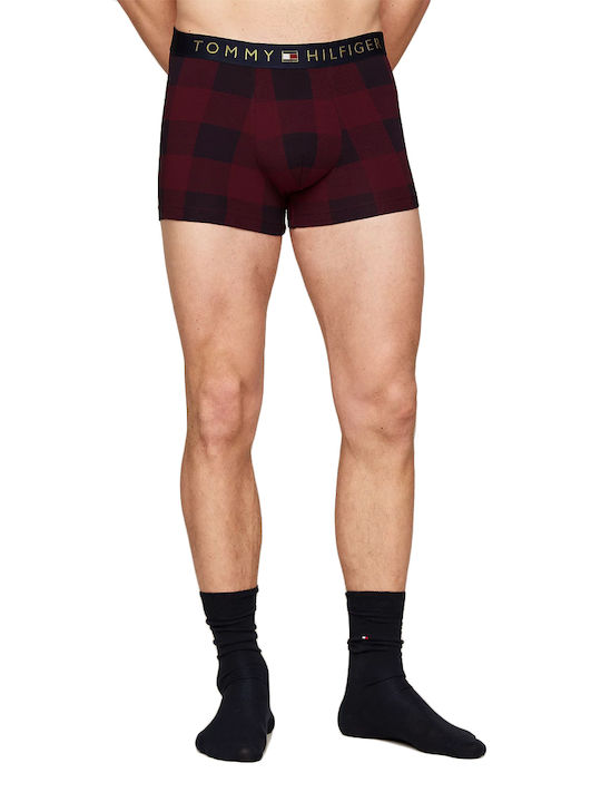 Men's Boxer Blue-burgundy