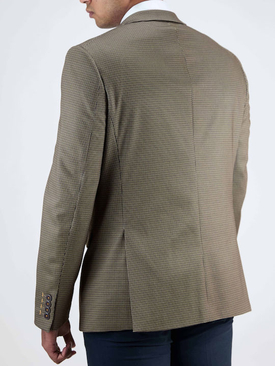 Jeff Men's Suit Jacket Regular Fit Brown