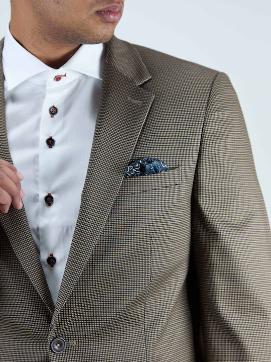 Jeff Men's Suit Jacket Regular Fit Brown