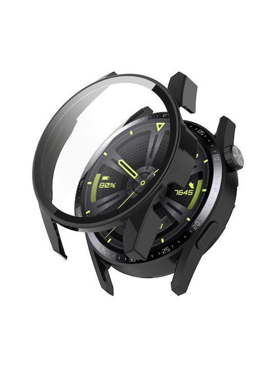Techsuit Defense360 Pro Plastic Case with Glass in Black color for Huawei Watch GT 3 (46mm)