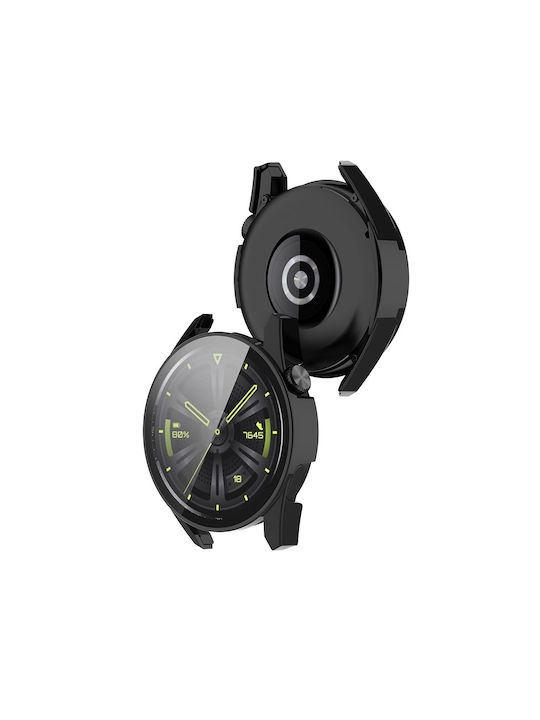 Techsuit Defense360 Pro Plastic Case with Glass in Black color for Huawei Watch GT 3 (46mm)