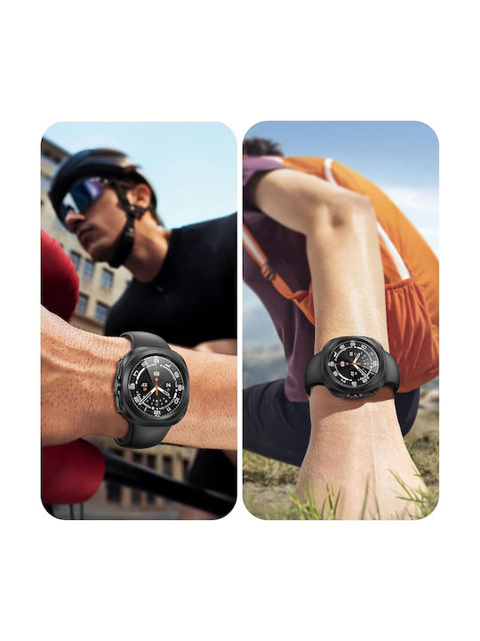 Techsuit Defense360 Pro Пластмасов Калъф със Стъкло в Черен цвят за Samsung Galaxy Watch Ultra (47 мм)