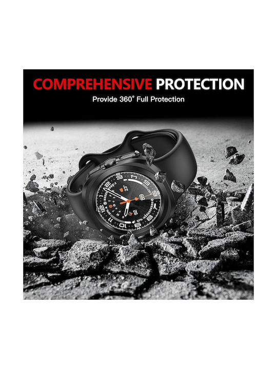 Techsuit Defense360 Pro Пластмасов Калъф със Стъкло в Черен цвят за Samsung Galaxy Watch Ultra (47 мм)