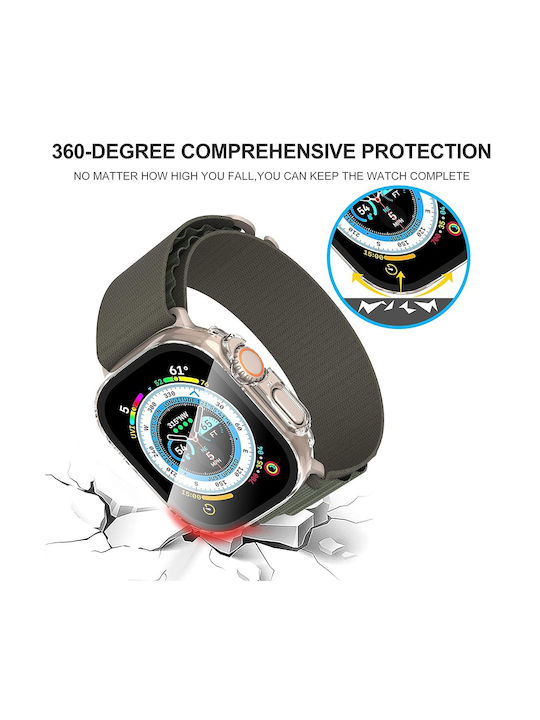Techsuit Defense360 Pro Πλαστική Θήκη με Τζαμάκι σε Διάφανο χρώμα για Apple Watch Ultra, Apple Watch Ultra 2
