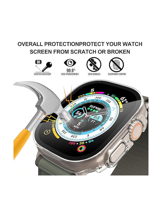 Techsuit Defense360 Pro Πλαστική Θήκη με Τζαμάκι σε Διάφανο χρώμα για Apple Watch Ultra, Apple Watch Ultra 2