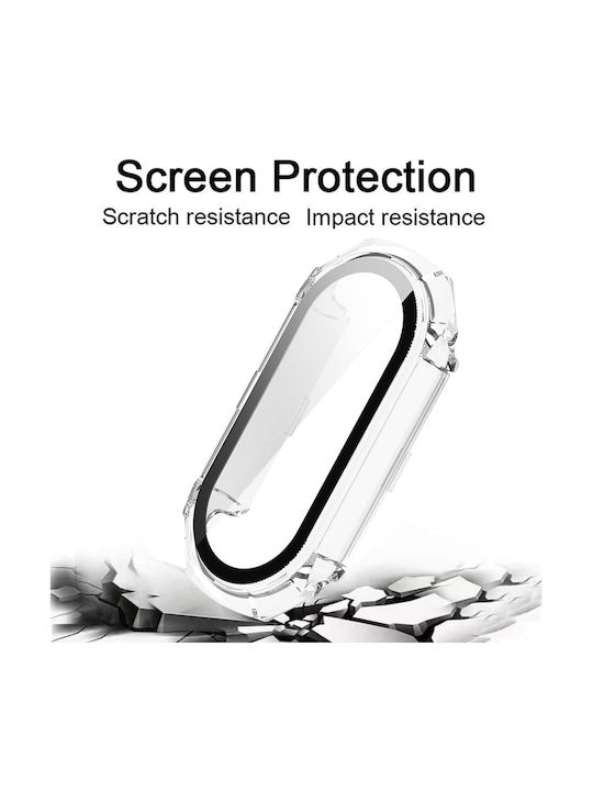 Techsuit Defense360 Pro Plastic Case with Glass in Transparent color for Xiaomi Mi Band 9, Mi Band 9 NFC